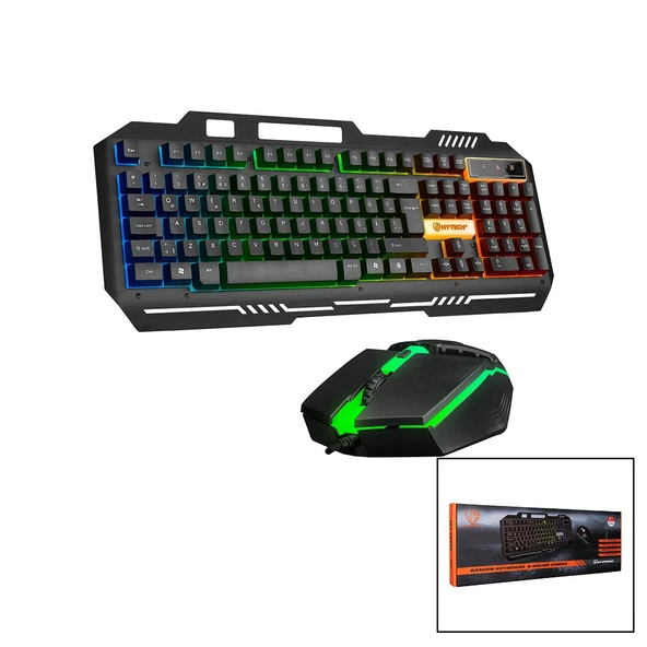 EVEREST HKM-X86 QUİN  GÖKKUŞAĞI IŞIKLI  USB KABLOLU  KLAVYE - MOUSE  SET  150CM KABLO (4401)