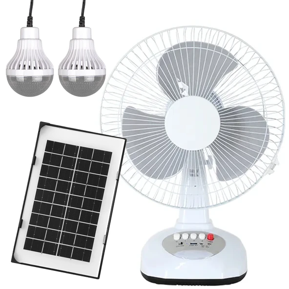 3 KADEMELİ FAN VANTİLATÖR AMPUL - LEDLİ - SOLARLI POWERBANK (4401)