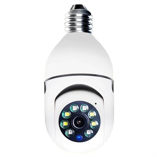 WiFi 360 Panoramik Ampul Kamera Gece Görüş Ses Akıllı Hareket Algılayıcı (4401) - 4