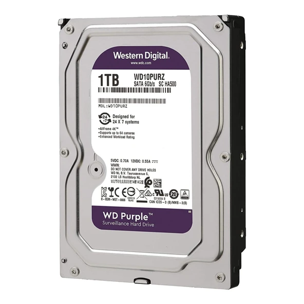 WESTERN DIGITAL PURPLE WD10PURZ 1 TB SATA 6GB/S 7/24 GÜVENLİK HARDDISK (4401)