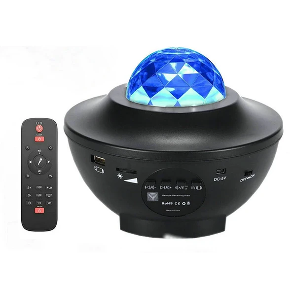 BLUETOOTH DESTEKLİ ANİMASYONLU ŞARJLI UFO TİP DİSKO TOPU (4401)