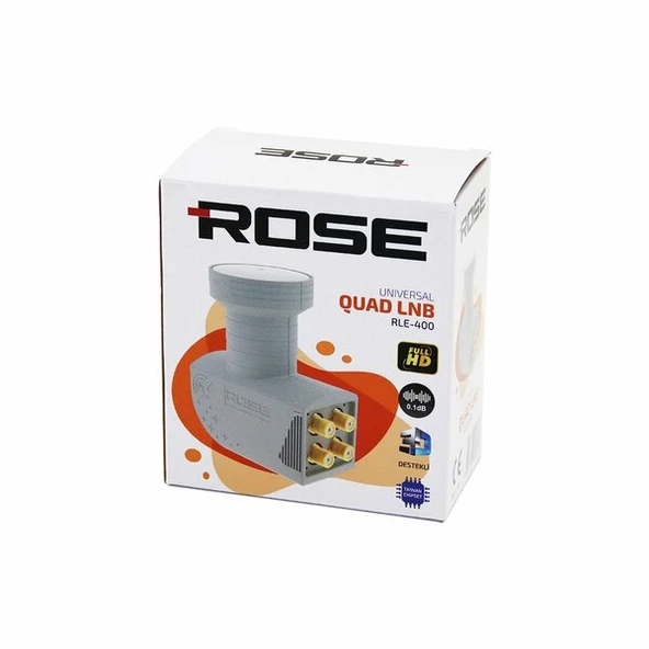 4LÜ UYDU LNB UNIVERSAL QUAD FULL HD -  3D - 0.1DB RLE-400 (4401)