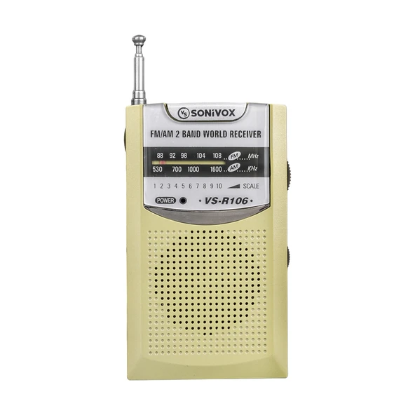 GOLD RENK CEP TİPİ ANALOG FM RADYO VS-R106 (4401)