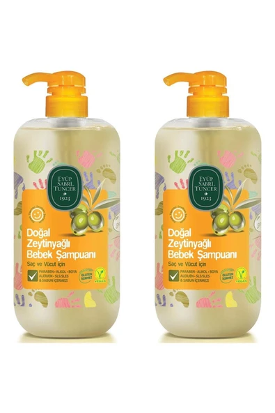Eyüp Sabri Tuncer Doğal Zeytinyağlı Bebek Şampuanı 600 ml 2 Adet