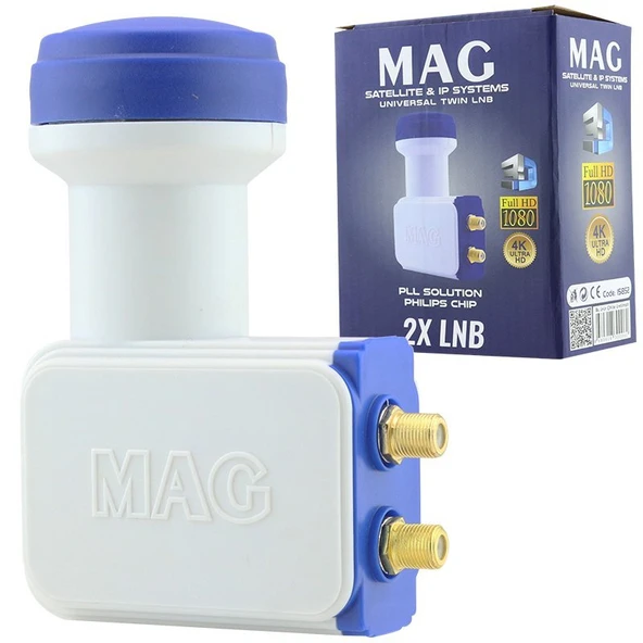 MAG ÇİFTLİ TWİN LNB ALTIN UÇLU PHILIPS CHİP 0.1DB (4401) - 3