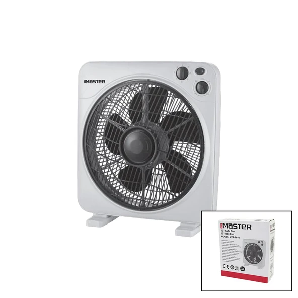 10 İNÇ  KUTU FAN  VANTİLATÖR  3 KADEME HIZ   6 PLASTİK KANAT 38W  60DK.ZAMAN AYARLI MTR-F610 (4401)