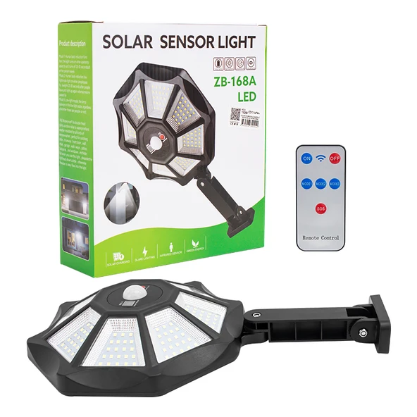 ZB-168A KUMANDALI 3 KADEMELİ 168 SMD LEDLİ SENSÖRLÜ BEYAZ SOLAR AYDINLATMA (4401) - 3