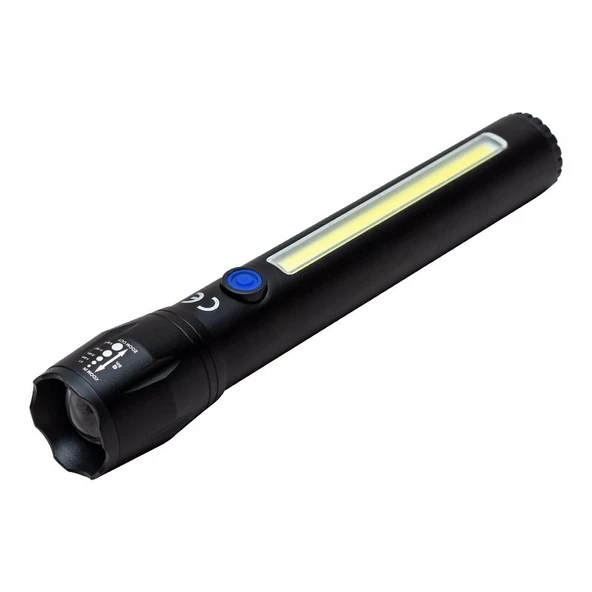 ŞARJ EDİLEBİLİR ZOOMLU COB LED EL FENERİ (4401)