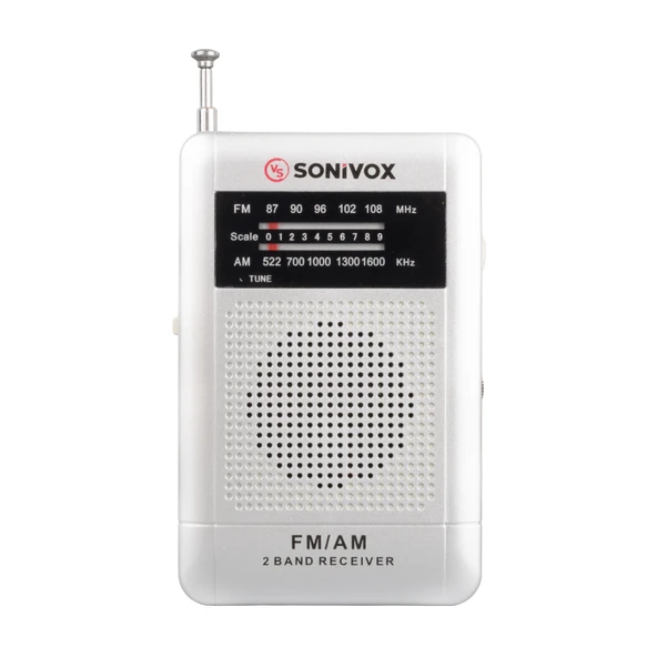 GÜMÜŞ RENK CEP TİPİ ANALOG FM RADYO VS-R115 (4401)