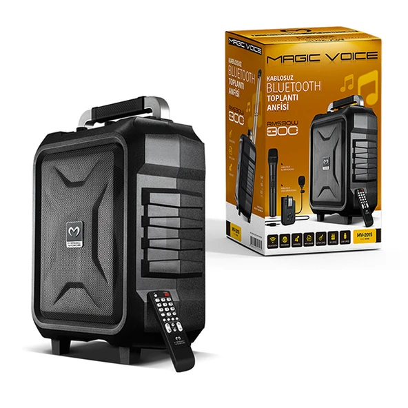 VHF EL+YAKA MİKROFONLU USB*SD*BT/TAŞINABİLİR SEYYAR ANFİ 300W (4401)