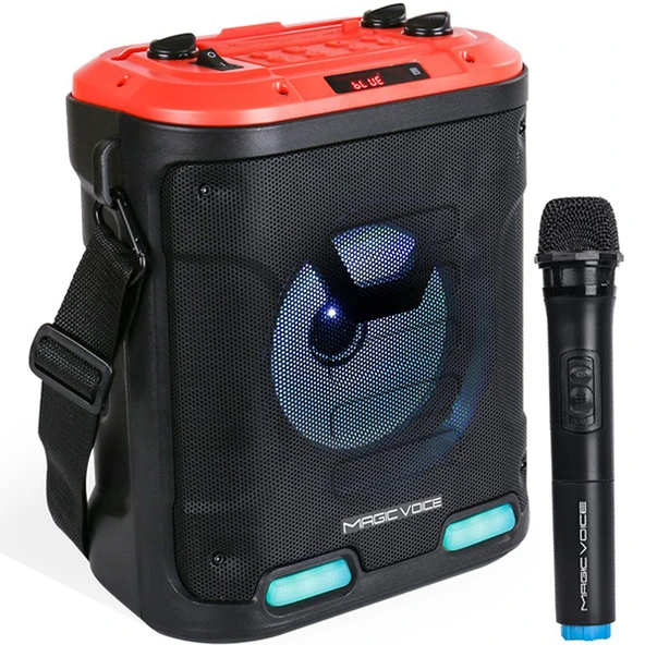 MAGICVOICE MV-6005 VHF EL MİK-USB/SD/BT30 WATT IŞIKLI TAŞINABİLİR ŞARJLI  SEYYAR ANFİ (4401)