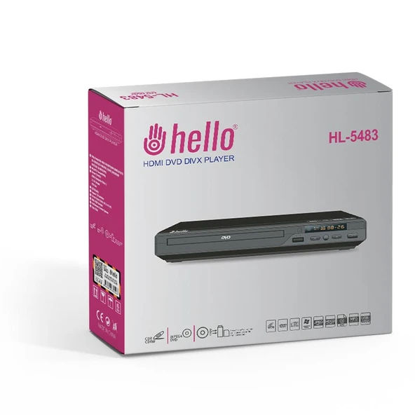 HELLO HL-5483 USB-HDMI DVD/DIVX KUMANDALI HD DVD PLAYER (4401) - 3