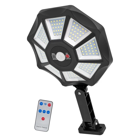 ZB-168A KUMANDALI 3 KADEMELİ 168 SMD LEDLİ SENSÖRLÜ BEYAZ SOLAR AYDINLATMA (4401)