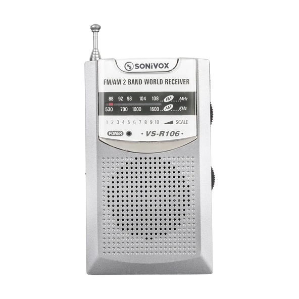 GRİ RENK CEP TİPİ ANALOG FM RADYO VS-R106 (4401)