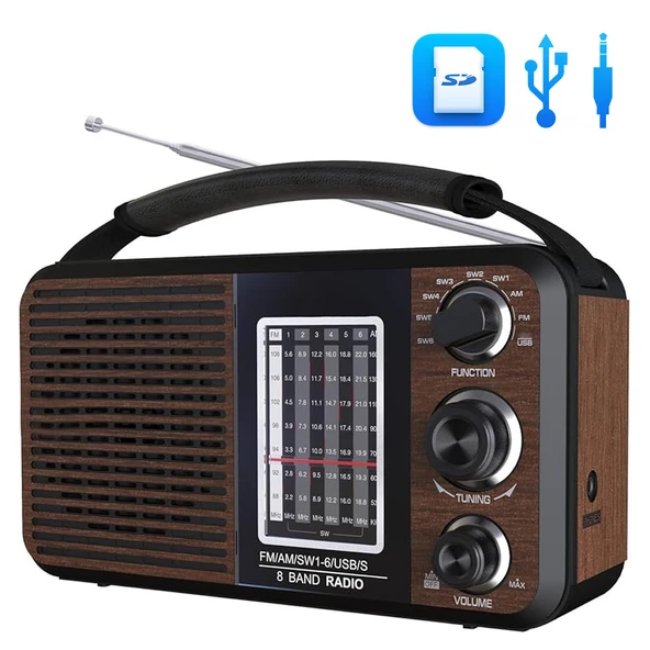 PORTATİF RADYO FM-USB-SD/MMC-AUX (88-108 FM FREKANS ARALIĞI) (4401)