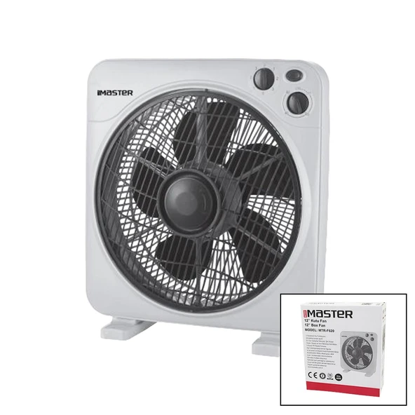 12 İNÇ  KUTU FAN  VANTİLATÖR  3 KADEME HIZ   5 PLASTİK KANAT  40W   60DK.ZAMAN AYARLI  MTR-F620 (4401)