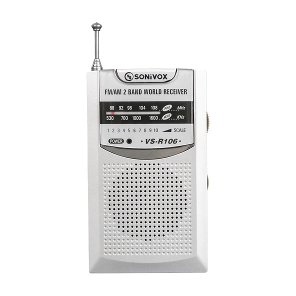 GÜMÜŞ RENK CEP TİPİ ANALOG FM RADYO VS-R106 (4401)