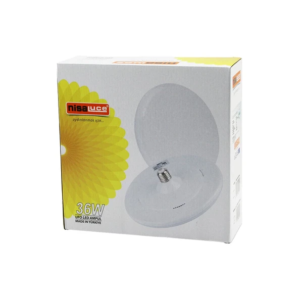 NİSALUCE EAMP-063/KB 36W E27 UFO TİPİ LED LAMBA AMPUL KRİSTAL DESENLİ MİKA PLS.KAPAK 6400K - 3240LÜMEN (4401)