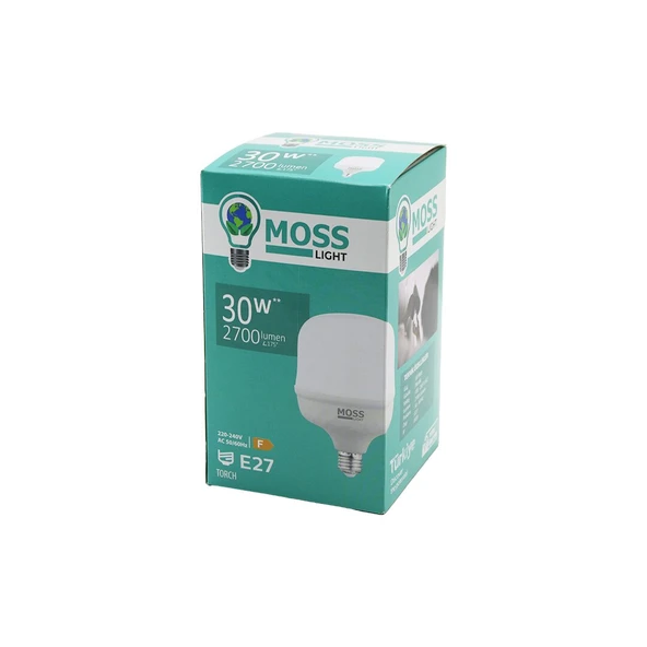 30W  TORCH  LED AMPUL PLASTİK E27 2700LUMEN L175° 5000 SAAT ÖMÜR IP20 185-265V AC MS-3097 (4401)