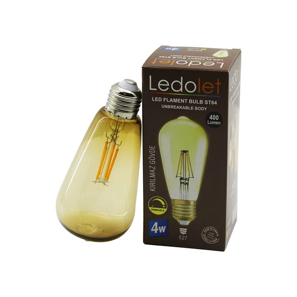 LEDOLET ST-064 4W - E27 RUSTİK AMPUL 400LUMEN (4401)