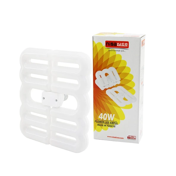 FLOWER KATLANIR - 4B ŞEKİL 21X23.5CM 40W - E27 BEYAZ LED LAMBA AMPUL 3600 LÜMEN - 6500K (4401)
