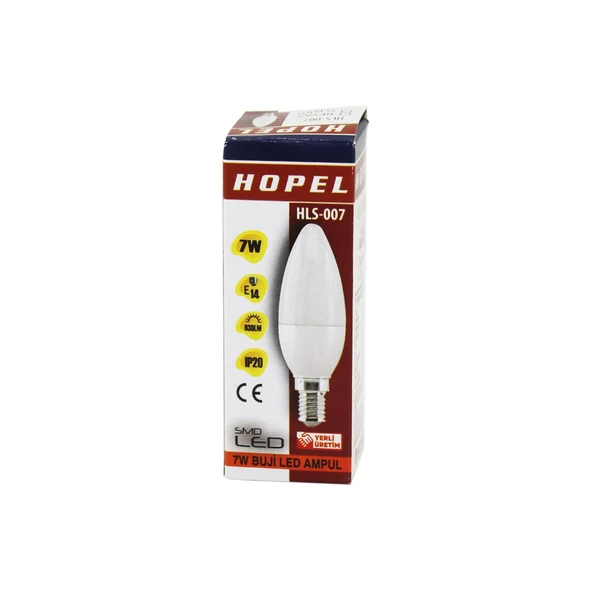 7W - E14 BUJİ LED MUM AMPUL 630LM  HLS-007 (4401)