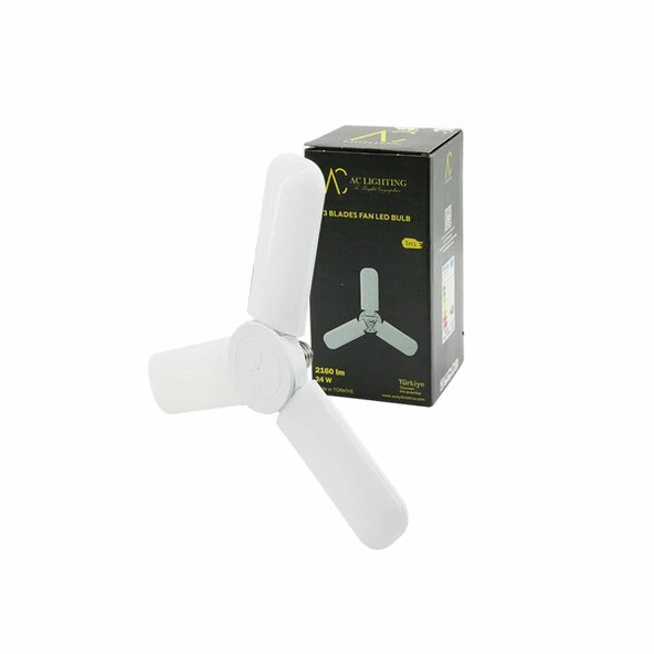 3 KOLLU 30W=270W - E27 BEYAZ LED AMPUL 2400LM - 6500K - 15CMX 3 KANAT SR-2430 (4401)