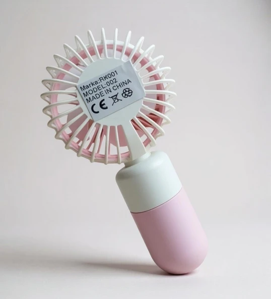Handheld USB Şarjlı El Fanı I Mini Masa Fanı I Telefon Standlı I Vantilatör I Taşınabilir Fan Pembe - 3