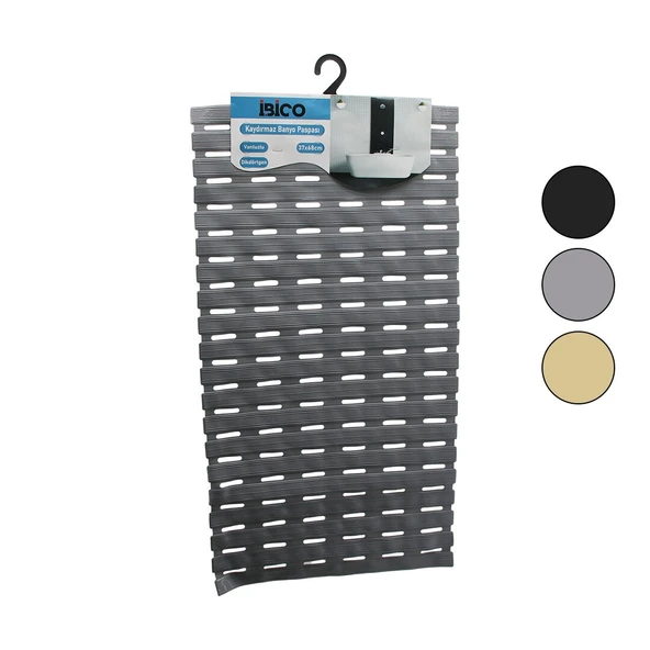 DİKDÖRTGEN-EKO PVC   VANTUZ-RENKLİ  KAYDIRMAZ BANYO - KÜVET PASPAS37X68CM (4401)
