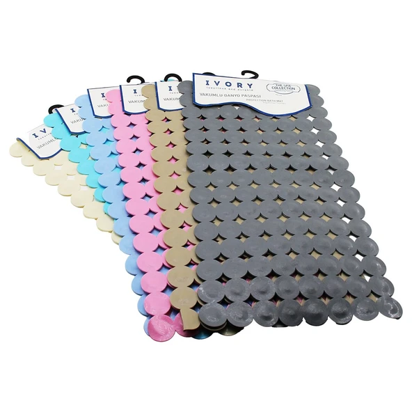 DÜZ - MAT RENKLİ - 120 VAKUMLU  KAYDIRMAZ BANYO KÜVET PASPASI  35X67CM (4401)