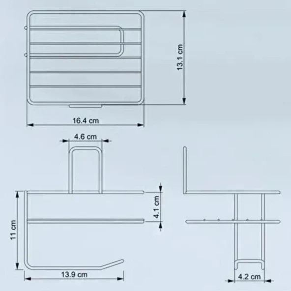 Kendiliğinden Yapışkanlı Tuvalet Kağıdı Tutacağı ve Yedek Raf - Siyah Modern Metal Tasarım (4401) - 4