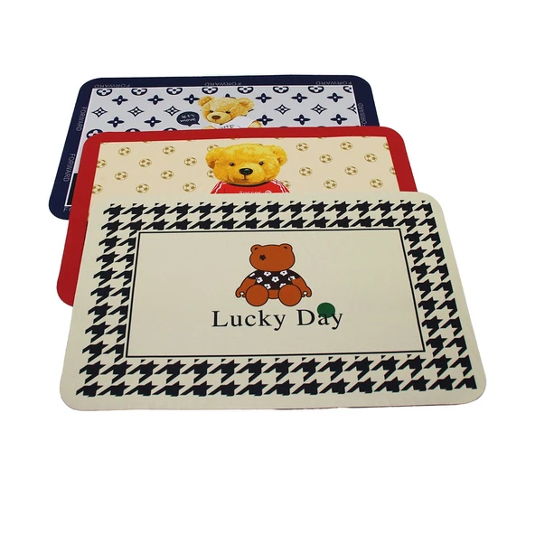 DİKDÖRTGEN SU EMİCİ - SİHİRLİ BANYO PASPASI RENKLİ DESENLİ - RESİMLİ ELASTİK  57 X 37.5CM (4401)