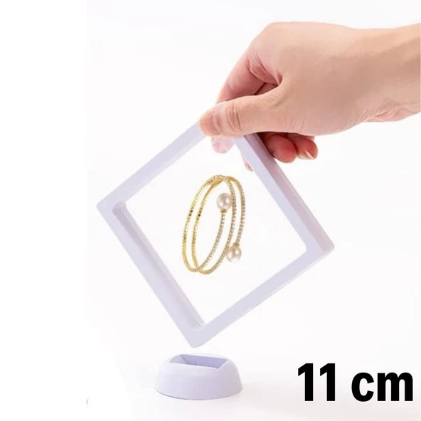 11x11cm Standlı 3D Takı Ziynet Hatıra Koleksiyon Saklama Kutusu Şeffaf Film Çerçevesi (4401) - 5