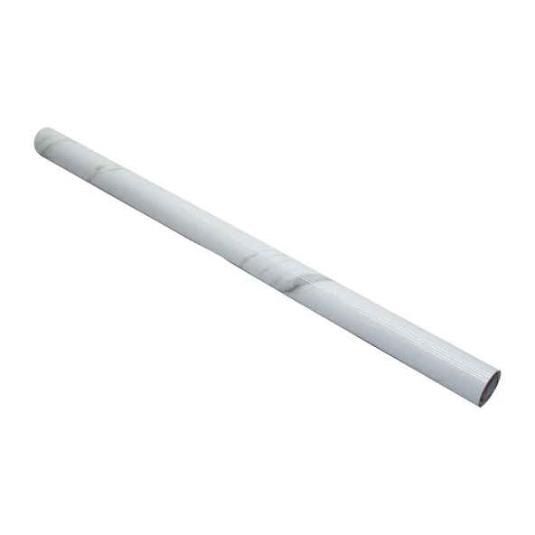 60CM - BEYAZ MERMER TEZGAH ÜSTÜ YAPIŞKANLI ALÜMİNYUM FOLYO STİCKER (4401)