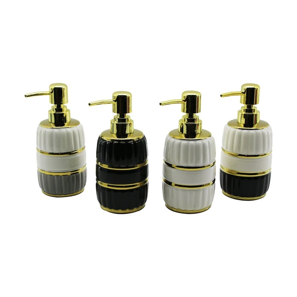 ŞİŞE GOLD KAPAK - BOĞUM SERAMİK SIVI SABUNLUK 6X11CM (4401)