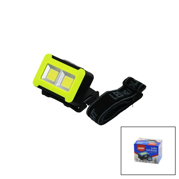 PİLLİ 3W COB LED KAFA LAMBASI FENER 3-KADEME IŞIK AYARI - FLAŞÖR  4.5V 150LÜMEN (4401)