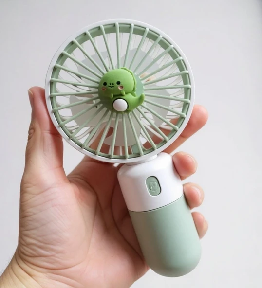 Handheld USB Şarjlı El Fanı I Mini Masa Fanı I Telefon Standlı I Vantilatör I Taşınabilir Fan Yeşil - 2