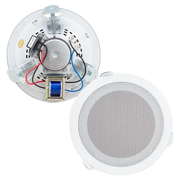 18 CM 6 WATT BEYAZ TRAFOLU METAL KASA ALÇIPAN HOPARLÖR (DELİK ÇAPI 15 CM) (4401) - 2