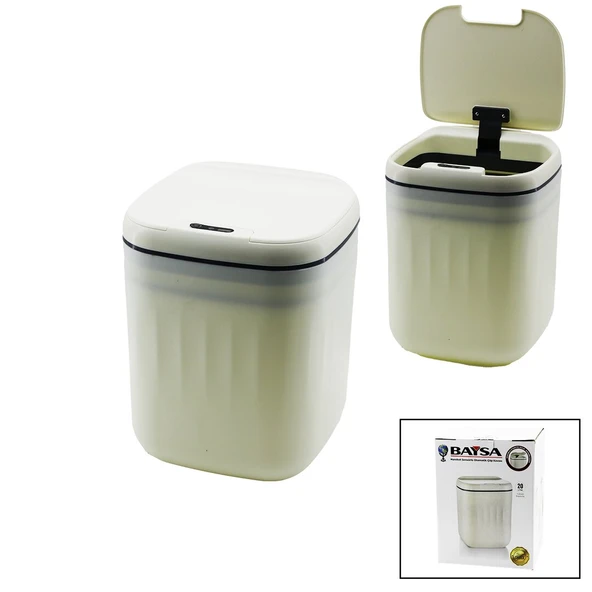 HAREKET SENSÖRLÜ=OTOMATİK AÇ-KAPA KAPAK - PİLLİ PLASTİK ÇÖP KOVASI 20LT (4401)