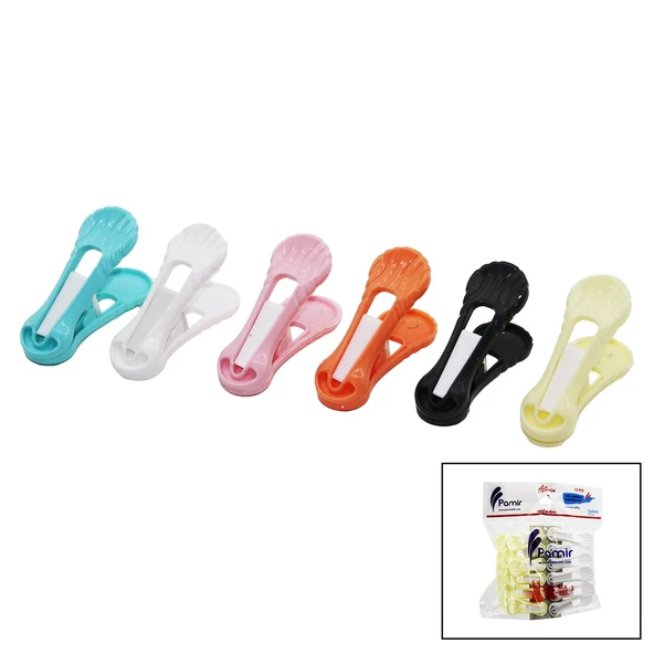 12PCS   YAYSIZ  PLASTİK RENKLİ MANDAL (4401)