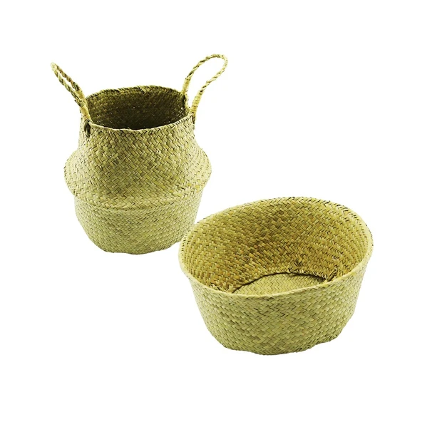 2IN1: KULPLU - KULPSUZ  HASIR ORGANİZER SEPET Ç: 33---25CMY:15-30CM (4401)