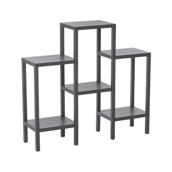 6 RAFLI - GRİ MODÜLER ÜNİTE PLASTİK 108x100x29 cm (4401)