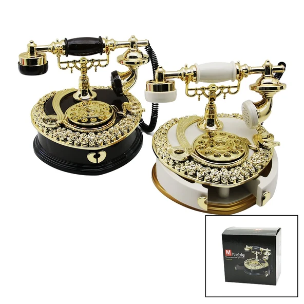 DEKORATİF  MÜZİKLİ  NOSTALJİ TELEFON -  2PCS TAKILIK ÇEKMECELİ (4401)