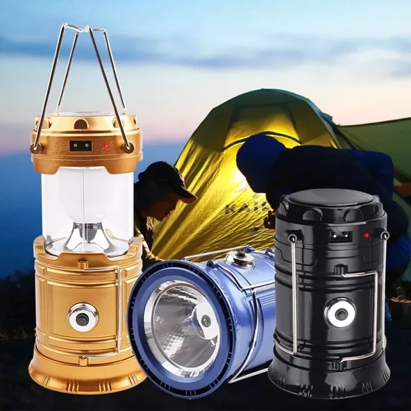 Kamp Feneri Güneş Enerjili Şarjlı Led Lamba (4401) - 4