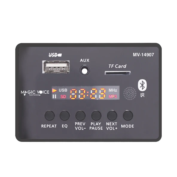 MAGİCVOİCE MV-14907 USB/SD/MIC/AUX/BLUETOOTH KUMANDALI EKRANLI OTO TEYP ÇEVİRİCİ DİJİTAL PLAYER BOARD (4401)