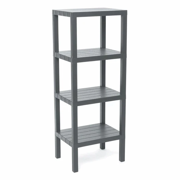 4 RAFLI GRİ MODÜLER ÜNİTE PLASTİK 38x29x100 cm (4401)