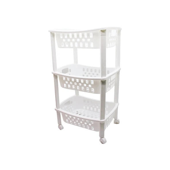 3 KATLI SEPET DÜZENLEYİCİ  - RAF ÜNİTESİ TEKERLEKLİ 400X295X700MM (4401)