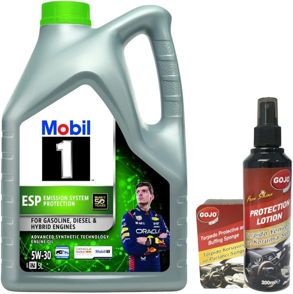 Mobil 1 0W20 Motor Yağı 5 L + 00117 Gojo Araç Bakım Seti