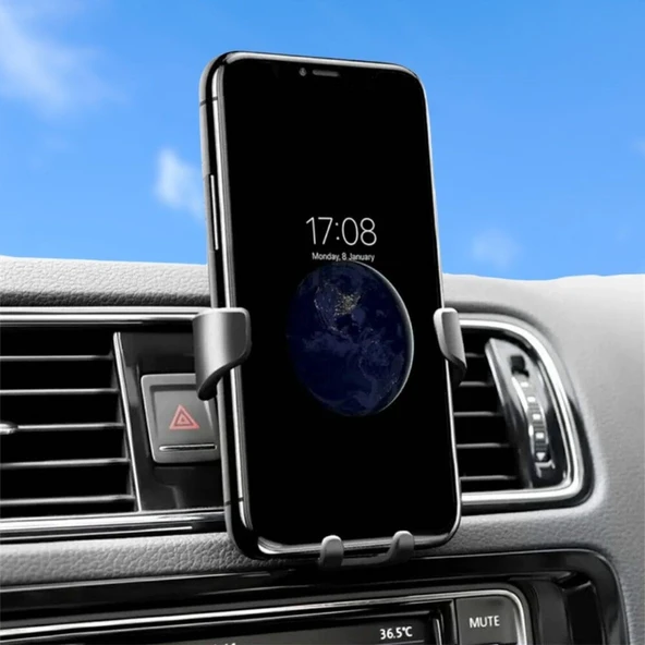 Araç İçi Klima Izgarasına Takılabilen Plastik Oto Telefon Tutucu Gravity (4401) - 2