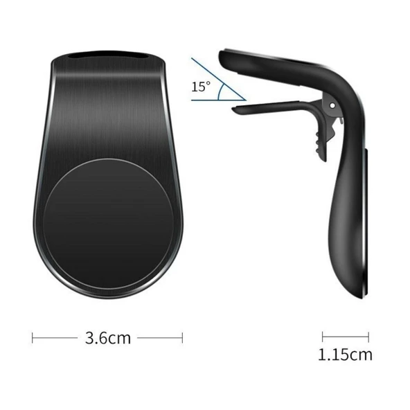 Havalanndırma Izgarasına Takılabilen Mandallı Mıknatıslı Oto Araç Içi Manyetik Telefon Tutucu (4401) - 5